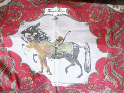 Foulard Carrè in Cashmere e Seta "cheval Turc.", Hermés