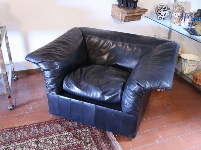Poltrona in Pelle Nera