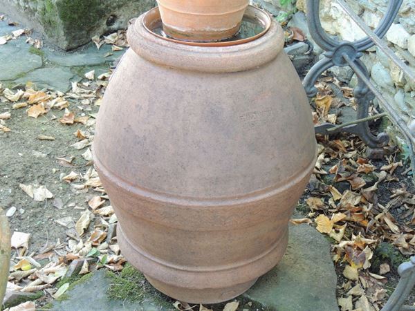 Three galestro terracotta jares