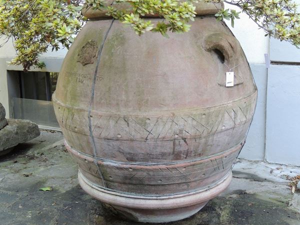 A large galestro terracotta jar  (Italy, Tuscany, Fornace di Querceto, 1860)  - Auction House Sale: The Park - Maison Bibelot - Casa d'Aste Firenze - Milano