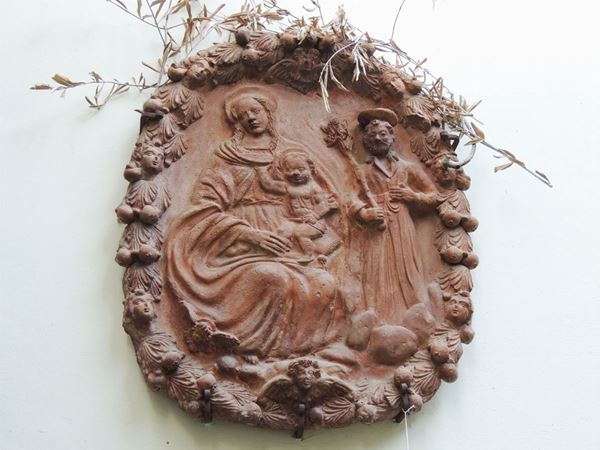 A terracotta high relief medallion