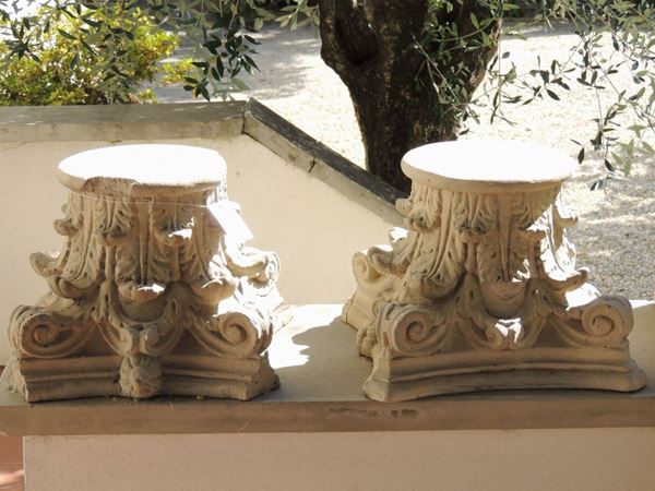 Coppia di capitelli corinzi in cemento  - Asta House Sale: Il Parco - Maison Bibelot - Casa d'Aste Firenze - Milano