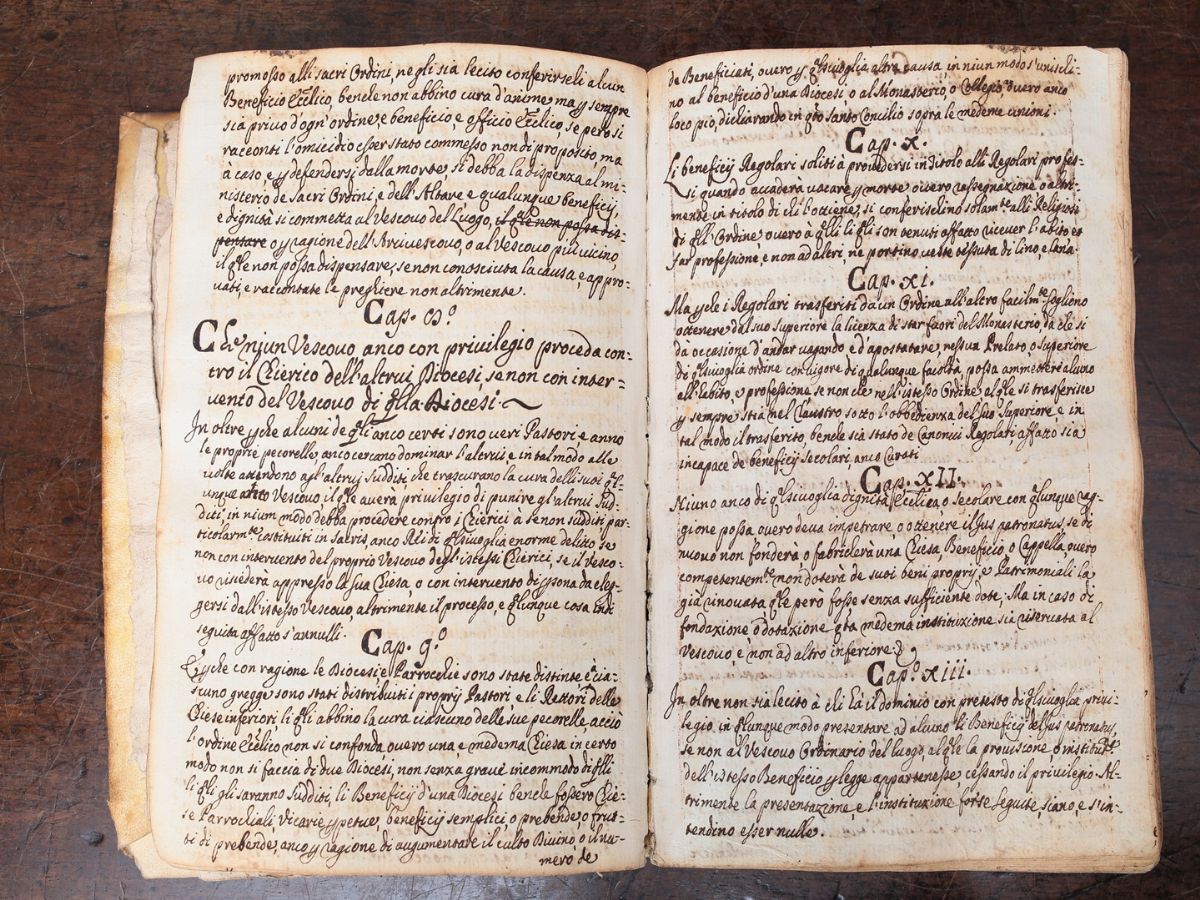 Manoscritto sul Cocilio Tridentino Volgare