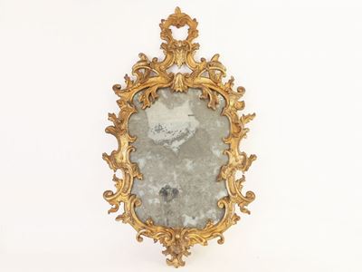 Specchiera in Legno Intagliato e Dorato