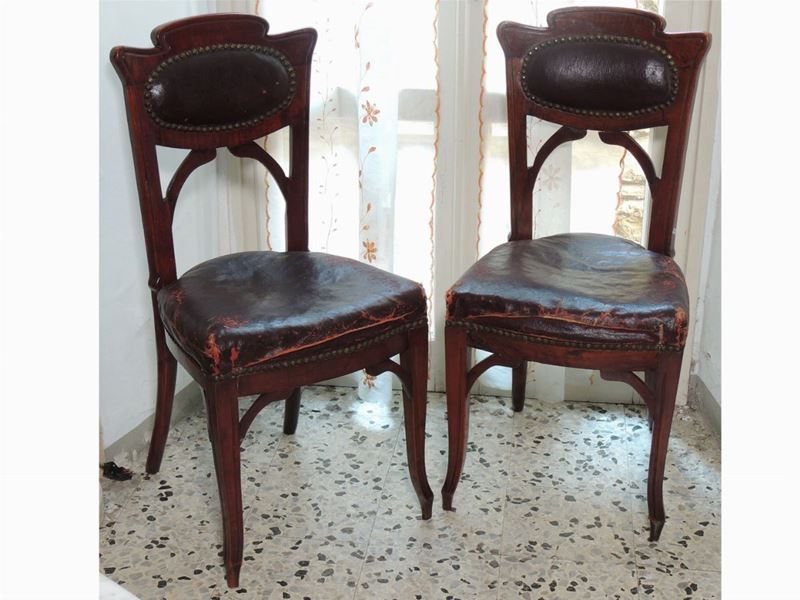 Coppia di Sedie Liberty in Mogano
