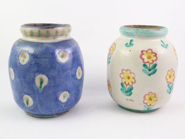 Two SCV glazed ceramic vases