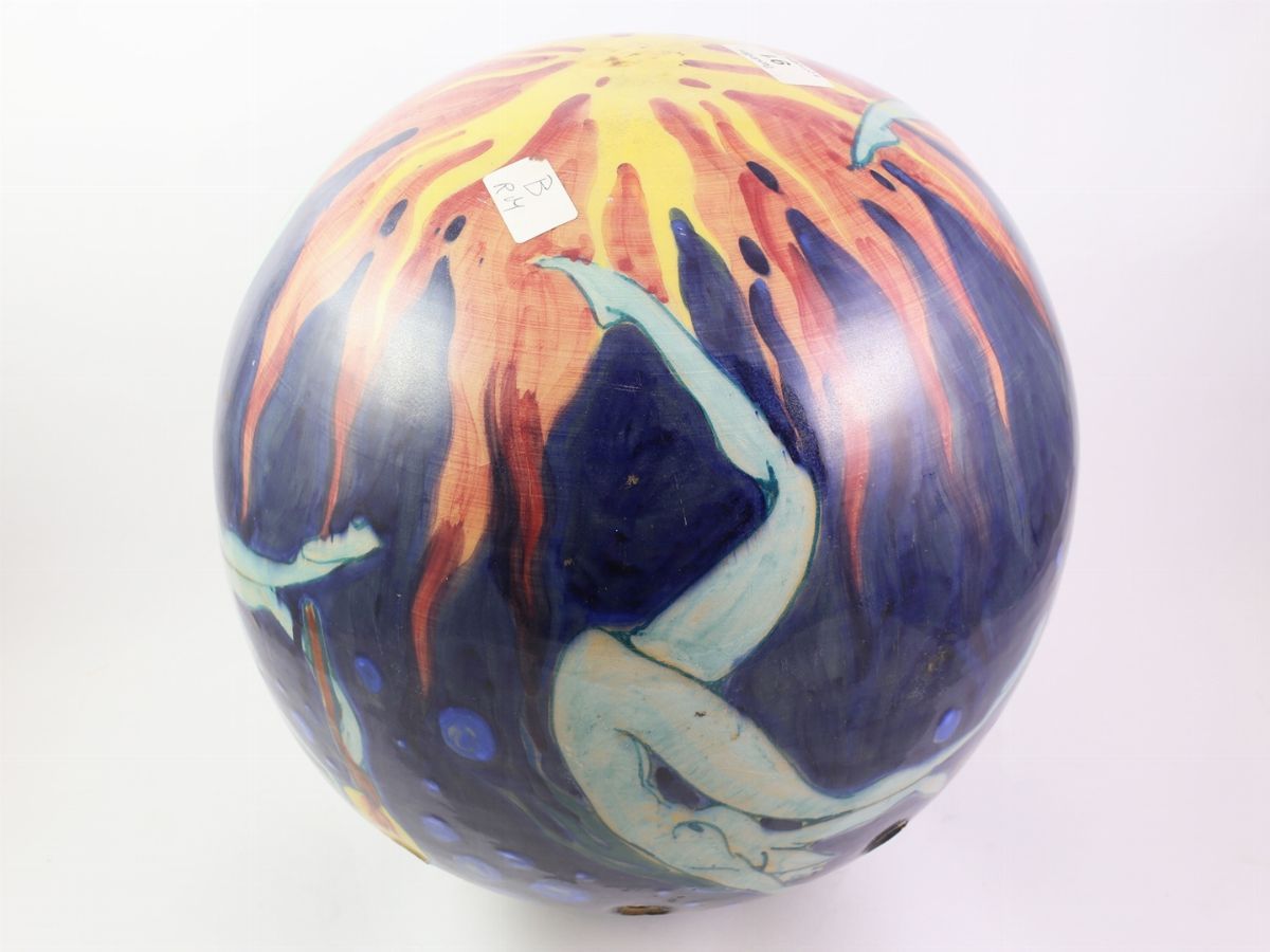 Grande Sfera Bruciaessenze a Sospensione in Terracotta Smaltata