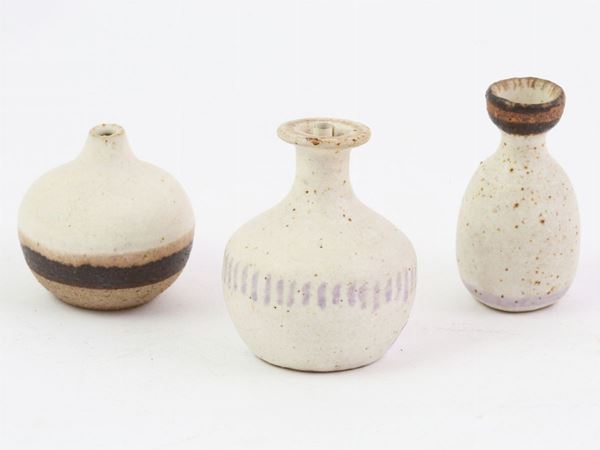 Guido Gambone - Tre vasi in gres in miniatura