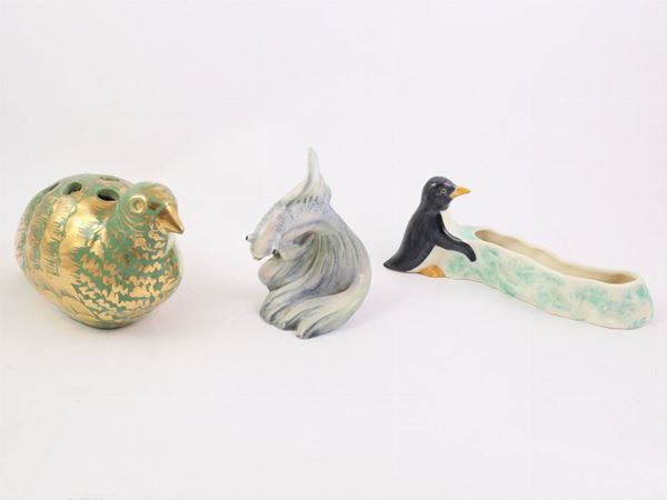 Three animalier ceramic