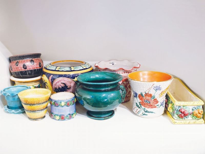 Lotto di Portavasi in Ceramica