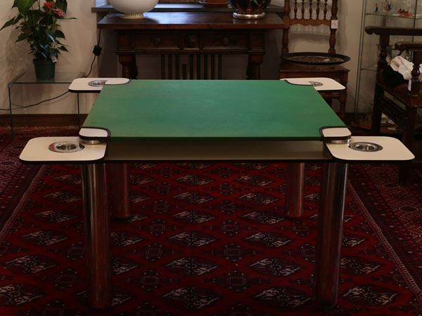 "Poker" game table by Joe Colombo  (Italy, Zanotta, Seventies)  - Auction The Collector's House - Villa of the Azaleas in Florence - II - II - Maison Bibelot - Casa d'Aste Firenze - Milano