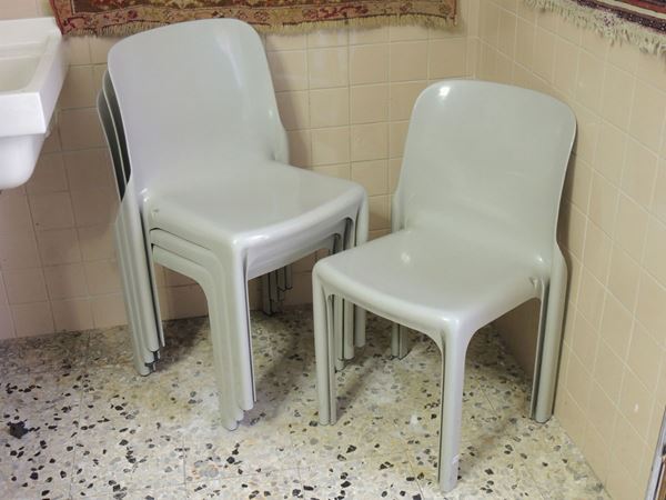 A set of four "Selene" chairs by Vico Magistretti