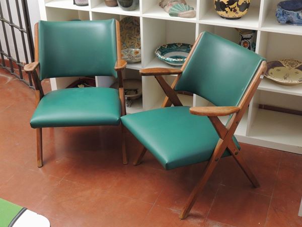 A pair of vintage armchairs