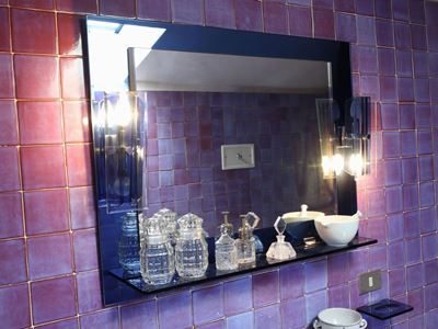 Set per Stanza da Bagno in Cristallo Blu