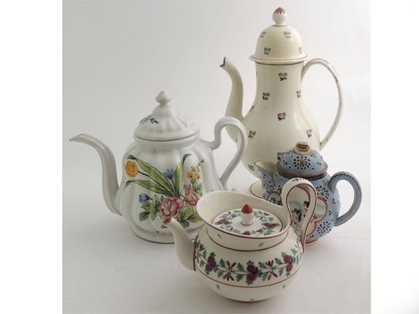 Four porcelain tea pot