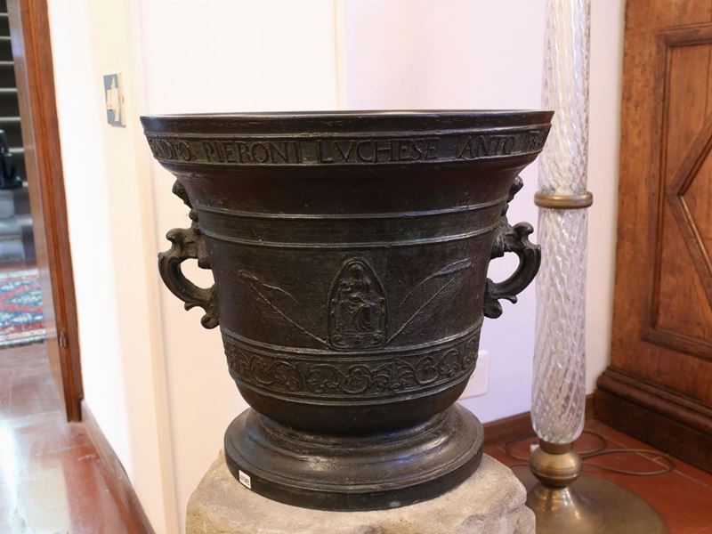 Anton Fran Ferini Alessandro Pieroni - Grande Mortaio in Bronzo, 1723