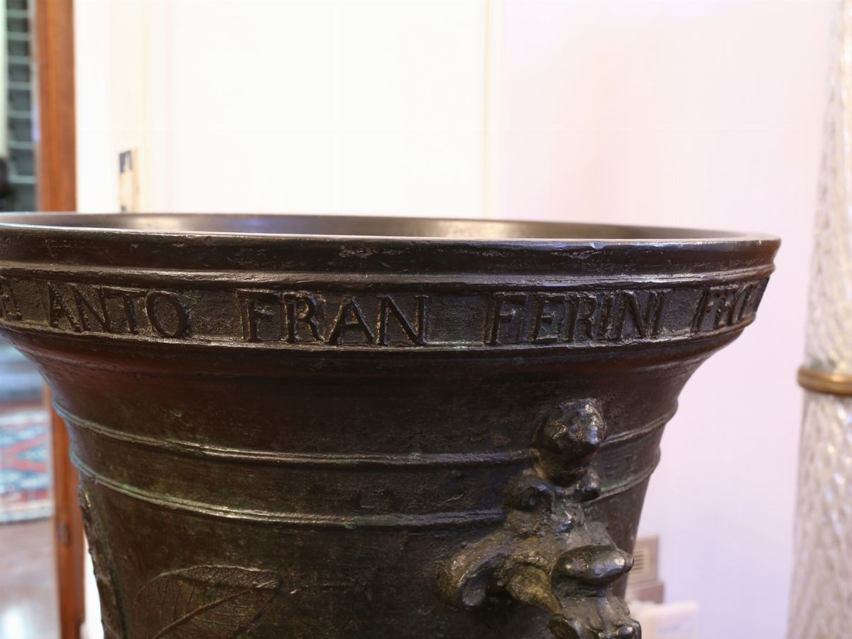 Anton Fran Ferini Alessandro Pieroni - Grande Mortaio in Bronzo, 1723