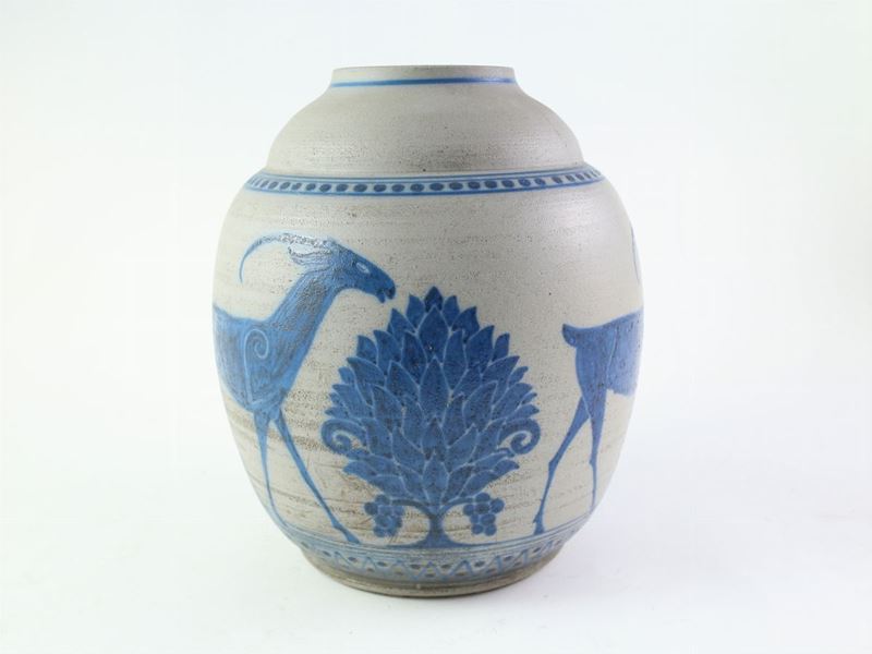Galileo Chini - Vaso in Gres Salato, Fornaci di S.lorenzo, Anni Venti
