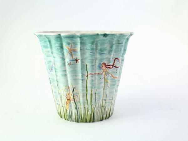 A Ginori San Cristoforo glazed ceramic vase
