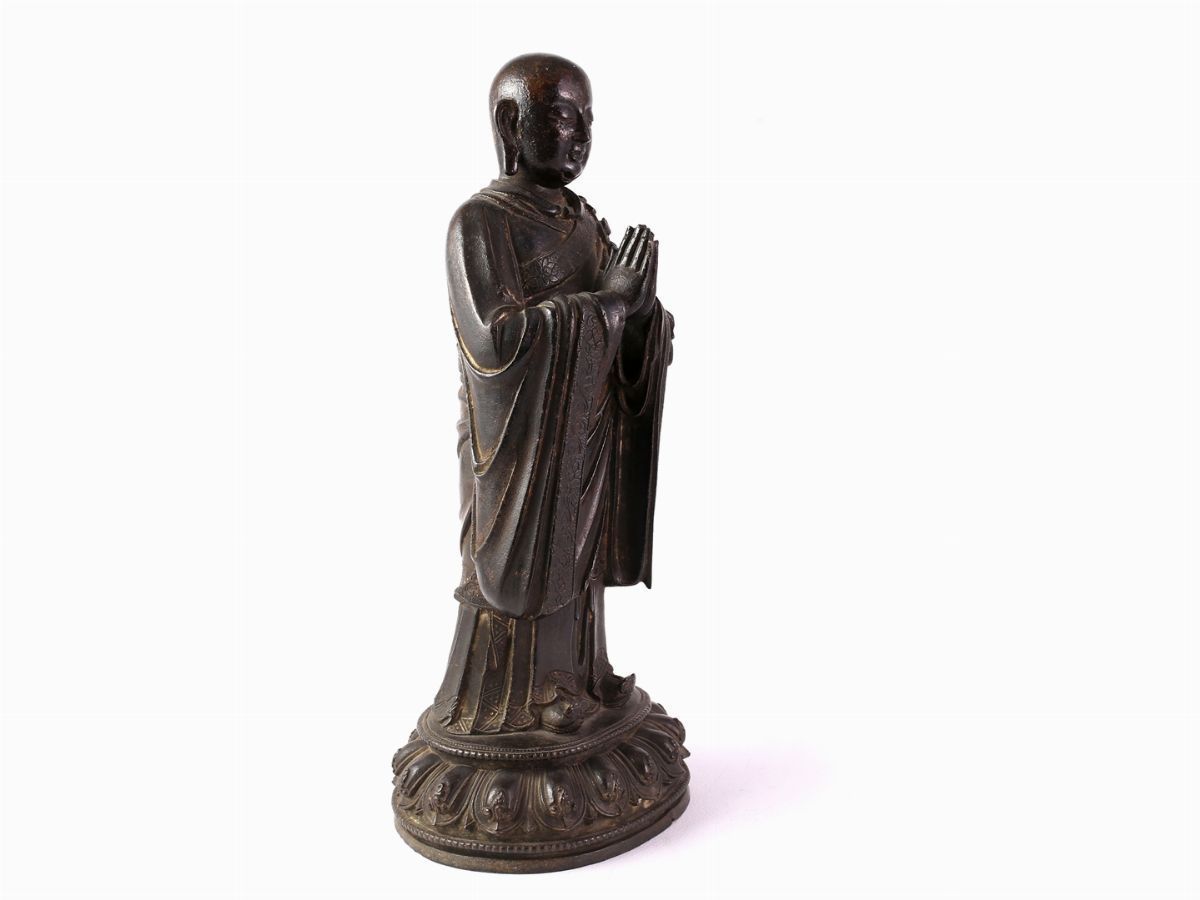 Antica Figura di Buddha in Bronzo