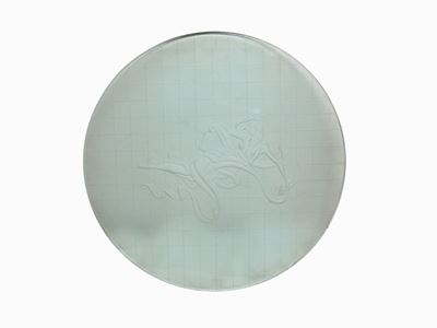 Grande Placca Circolare in Vetro a Cammeo