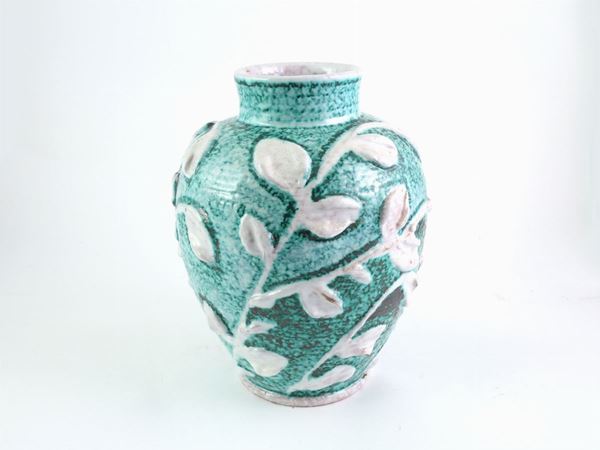 Vaso a rilievo in Ceramica finissima -Limoni Ceramica vietrese