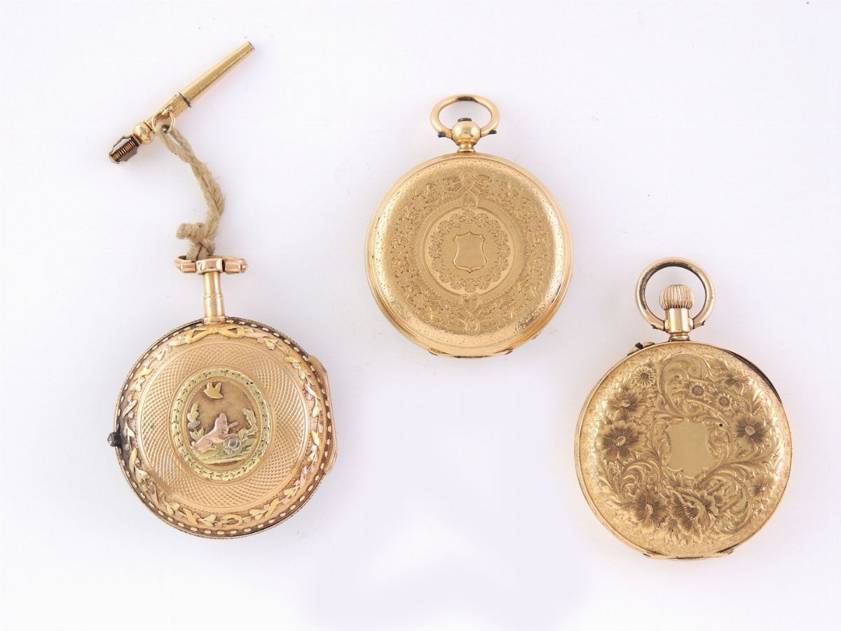Tre Orologi da Tasca le Roy a Paris e Senza Marcain Oro