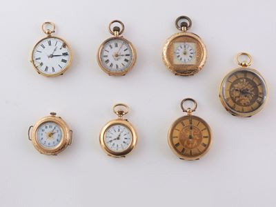 Sette Orologi da Tasca in Varie Leghe D'oro