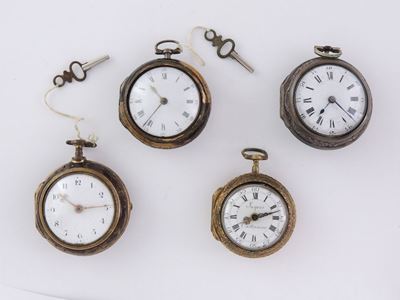Quattro Orologi da Tasca in Varie Leghe
