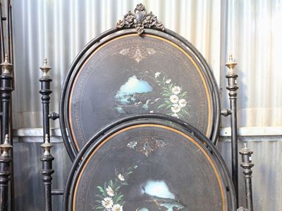 Letto Singolo Liberty in Metallo Laccato Nero