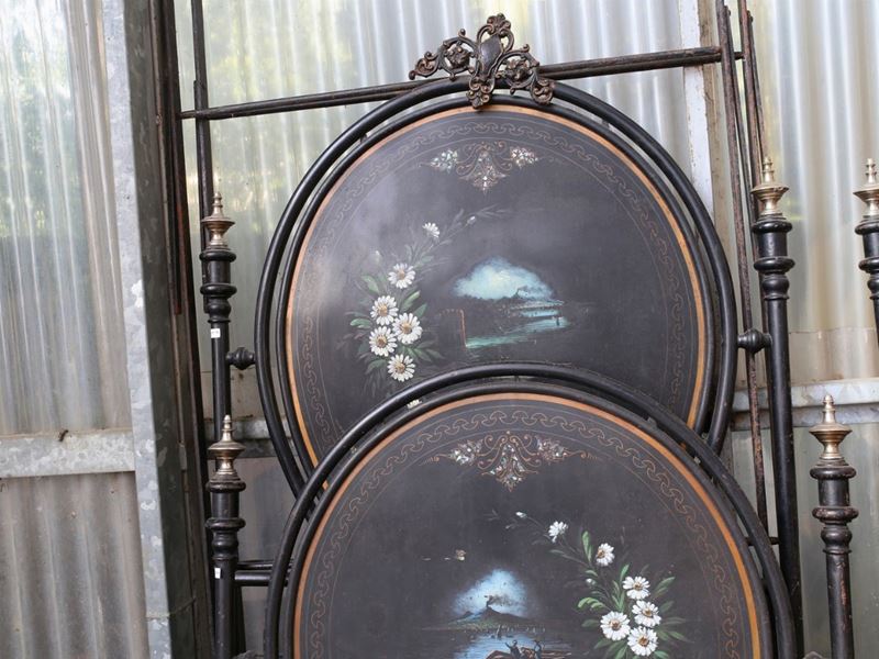 Letto Singolo Liberty in Metallo Laccato Nero