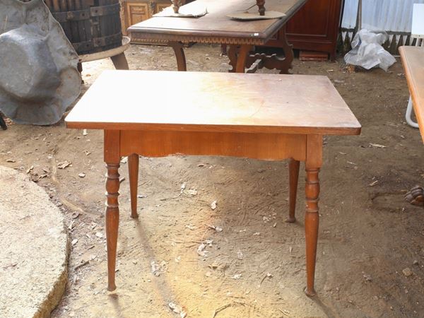A rustic table