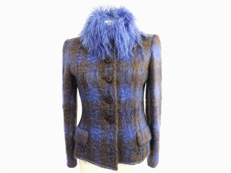 Giacchino in Mohair Viola e Marrone, Valentino
