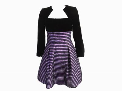 Abito in Seta e Velluto Nero, Christian Dior