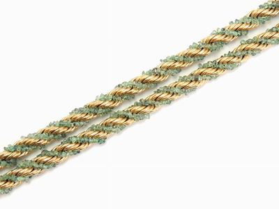 Torchon in Oro Giallo e Acquamarine