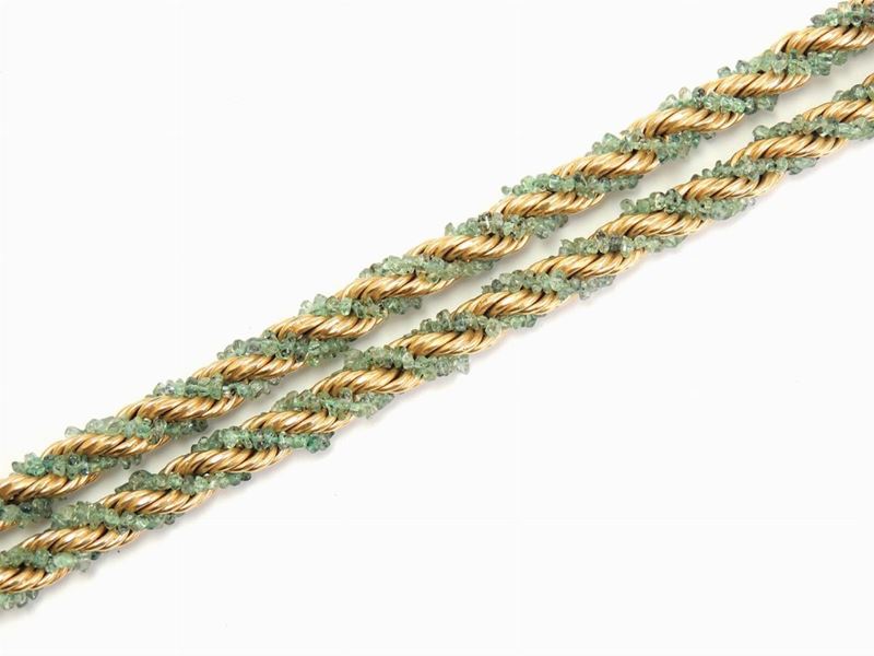 Torchon in Oro Giallo e Acquamarine