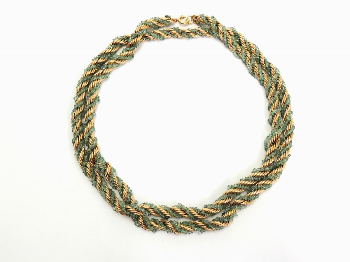 Torchon in Oro Giallo e Acquamarine