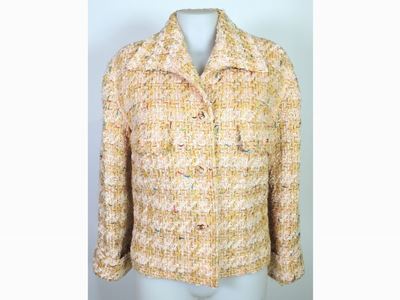 Giacca in Tweed Giallo e Arancione, Chanel Boutique