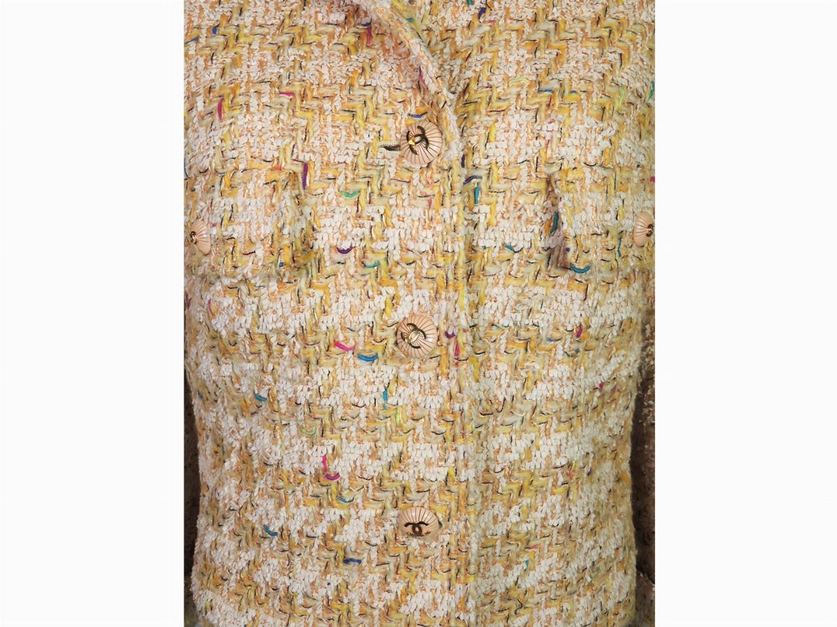 Giacca in Tweed Giallo e Arancione, Chanel Boutique