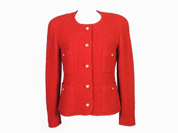 Red wool jacket, Chanel Boutique