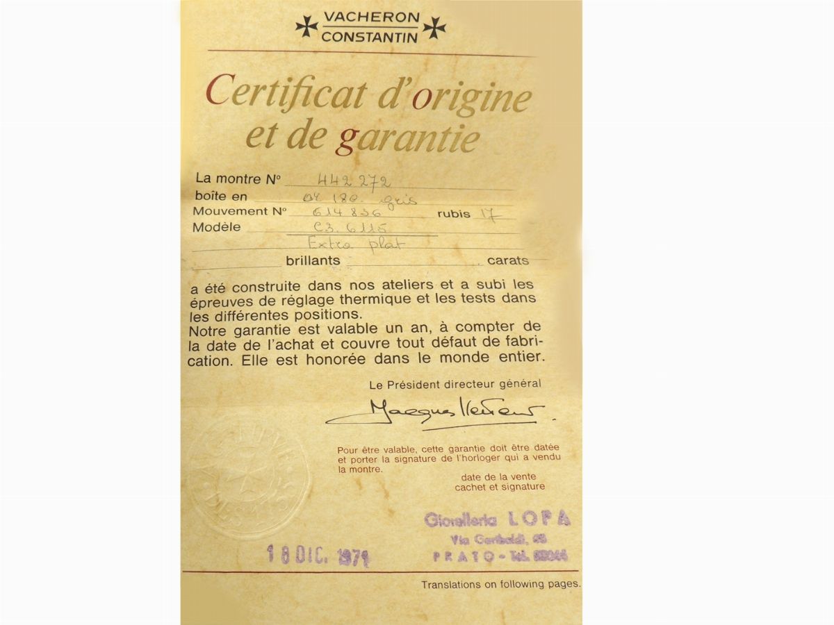 Orologio da Polso per Uomo Vacheron Constantin in Oro Bianco
