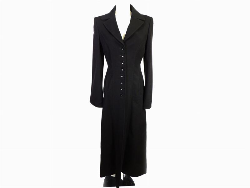Lungo Cappotto in Viscosa Nera, Philosophy Alberta Ferretti