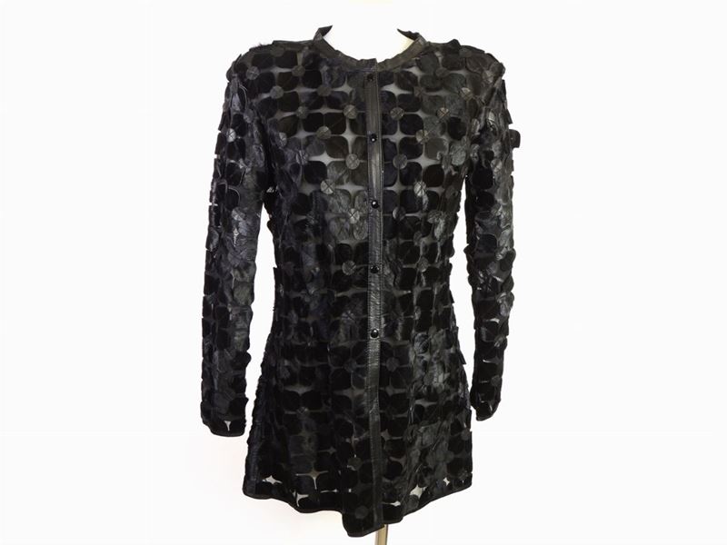 Camicia in Tulle e Pelle Nera, Odicini