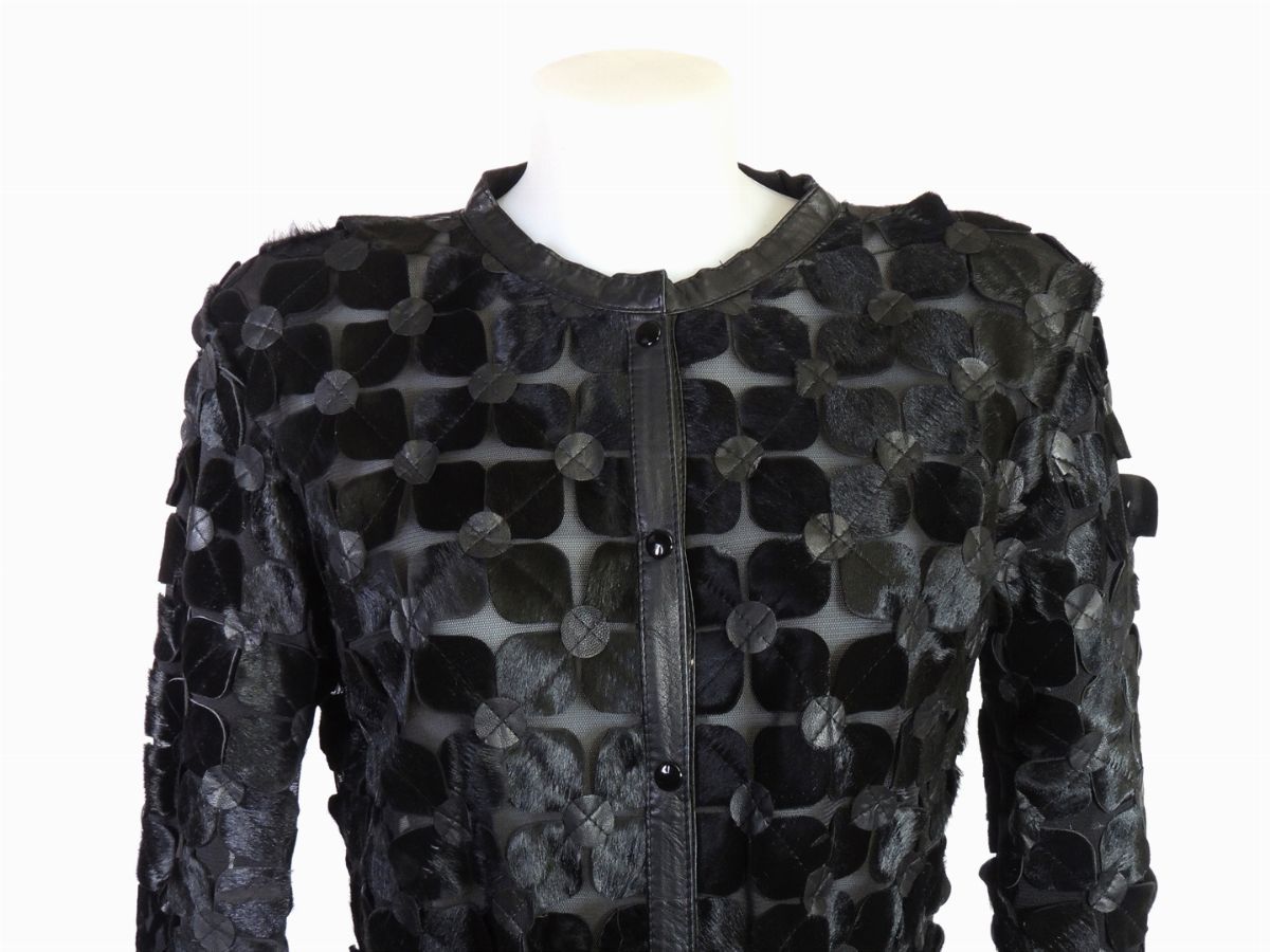 Camicia in Tulle e Pelle Nera, Odicini