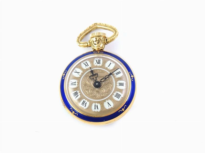 Orologio da Tasca per Donna in Oro Giallo con Smalti