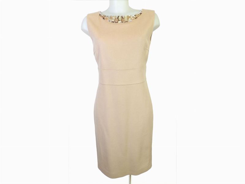 Abito in Lana e Angora Beige, Blumarine