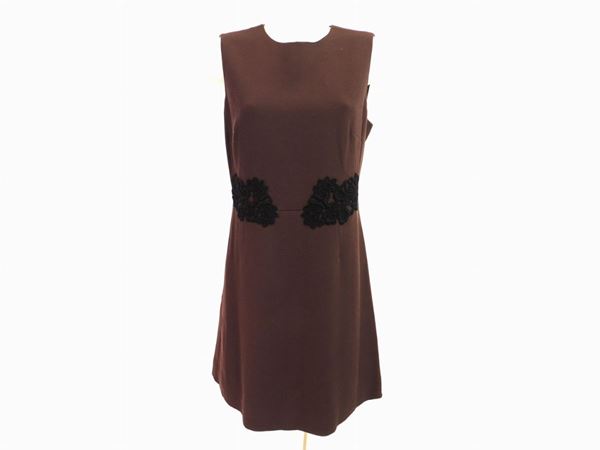 Brown wool and lace dress, Dolce e Gabbana