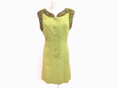 Abito Sartoriale in Cotone e Viscosa Verde Mela