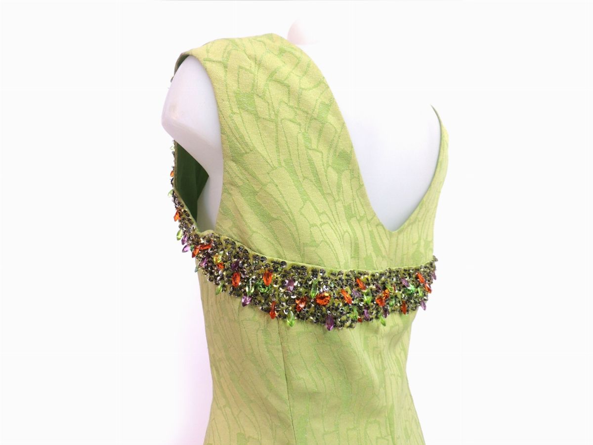 Abito Sartoriale in Cotone e Viscosa Verde Mela
