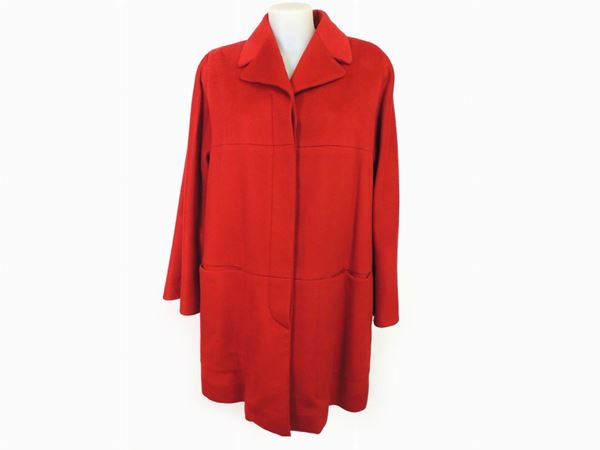 Red cashmere coat, Hermès